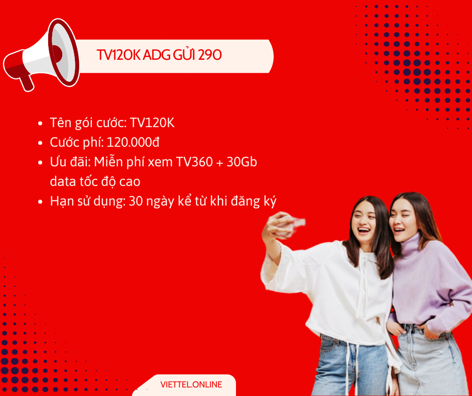 Gói cước TV120K Viettel