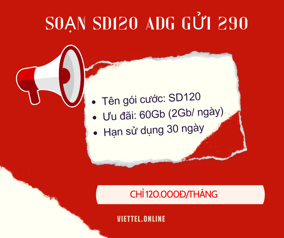 Gói cước SD120 Viettel