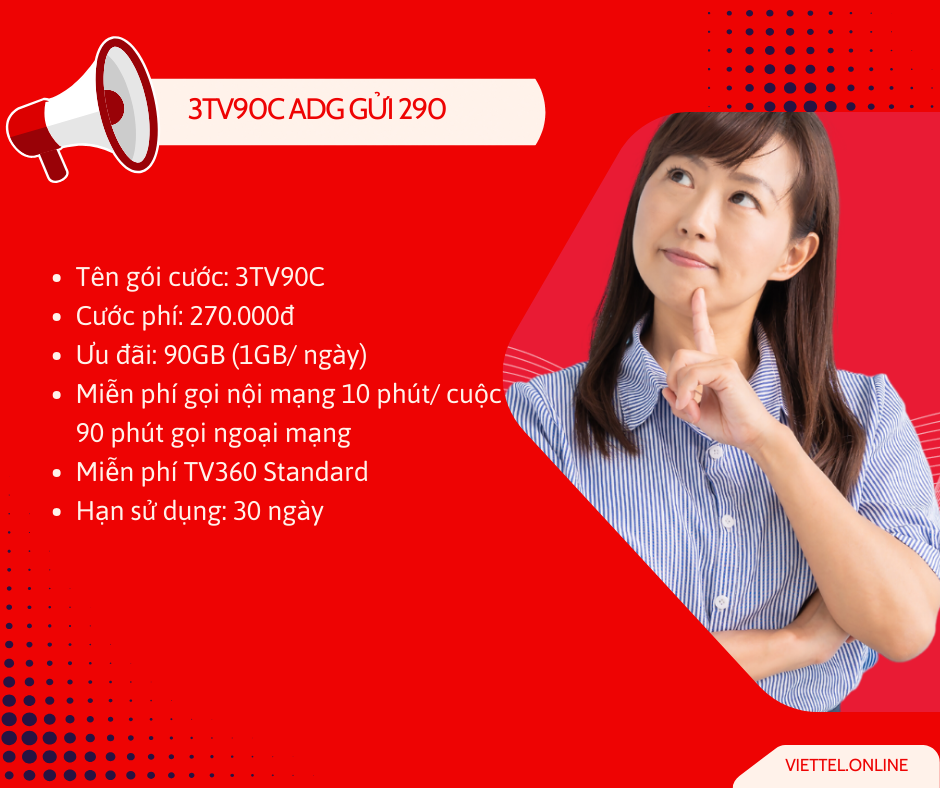 Gói cước 3TV90C Viettel