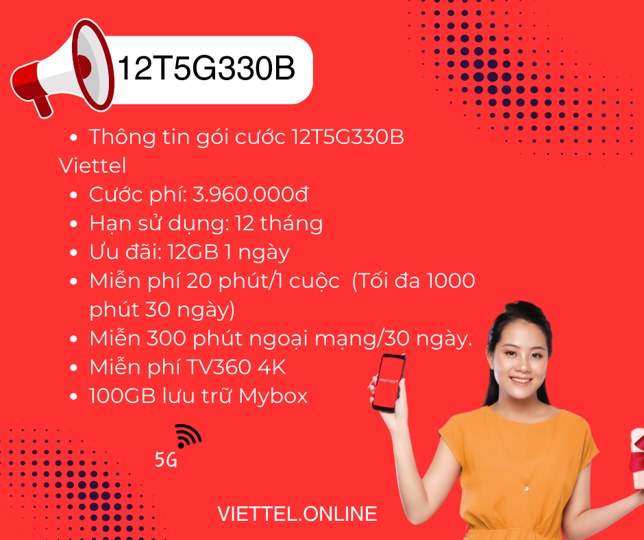 Gói cước 12T5G380B Viettel