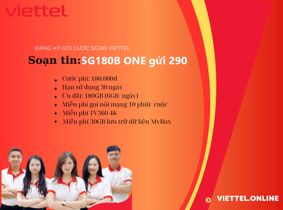 Gói cước 5G180B Viettel
