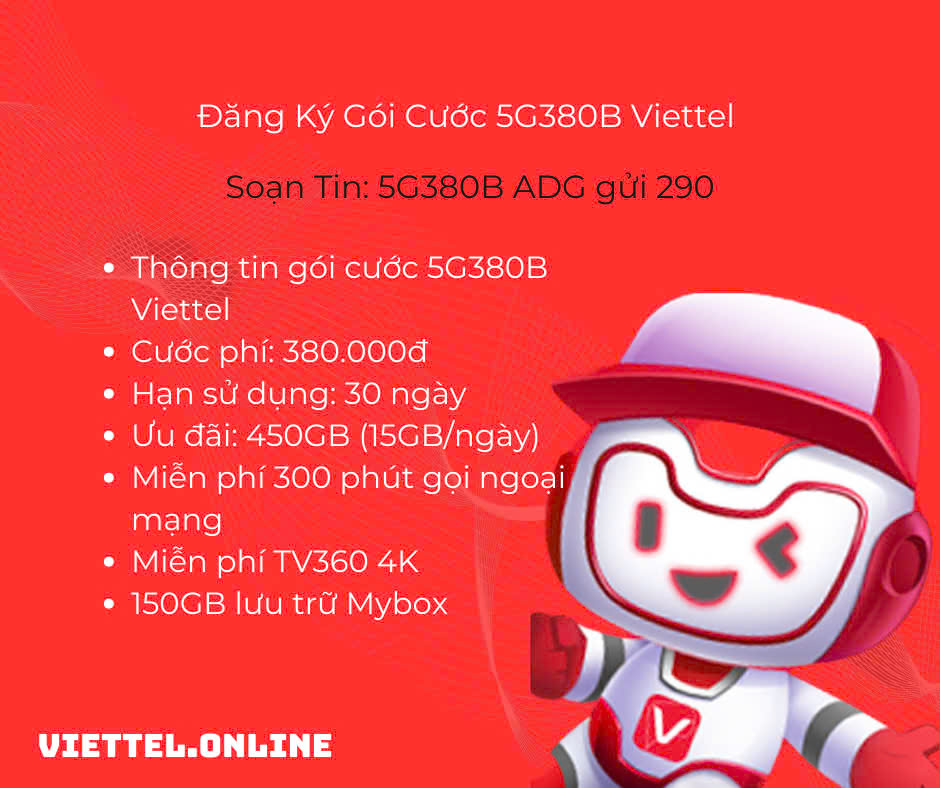 Gói cước 5G380B Viettel