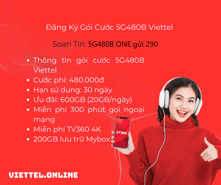 Gói cước 5G480B Viettel